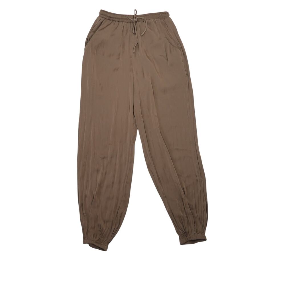 Zara Olive Green Brown Lantern Balloon Genie Jogger Pants S